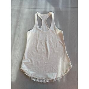 Lululemon Cool Racerback Ruffled Up Ivory Angel Wing Ruffel Size 8